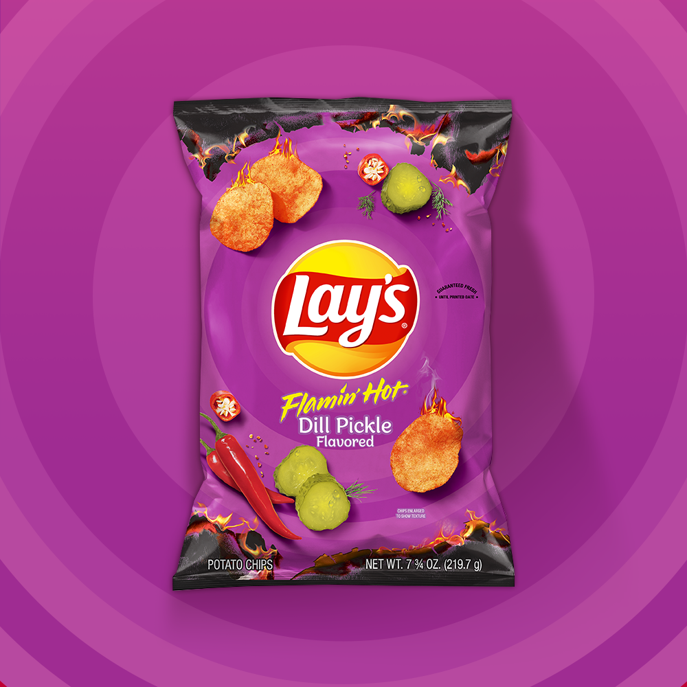 LAY'S® Flamin' Hot Dill Pickle Flavored Potato Chips